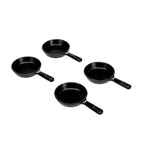 Cast Iron Mini Frying Pan Set, 6-Piece, Pre-Seasoned, 4 Inches Black New